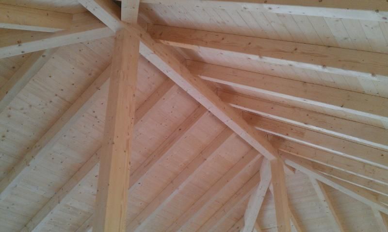 Dachkonstruktion von Nahem