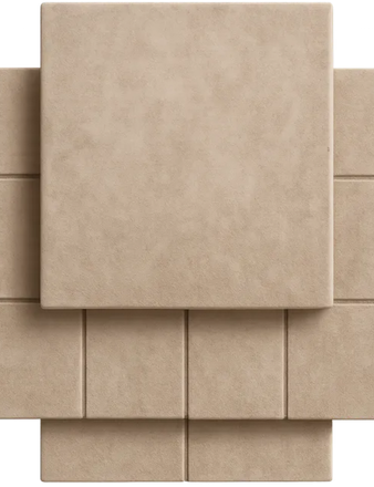 Une pile de carreaux beiges empilés les uns sur les autres