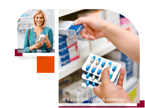 Apothekenkundin und Medikamente
