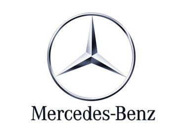 O logotipo da Mercedes-Benz é mostrado em um fundo branco