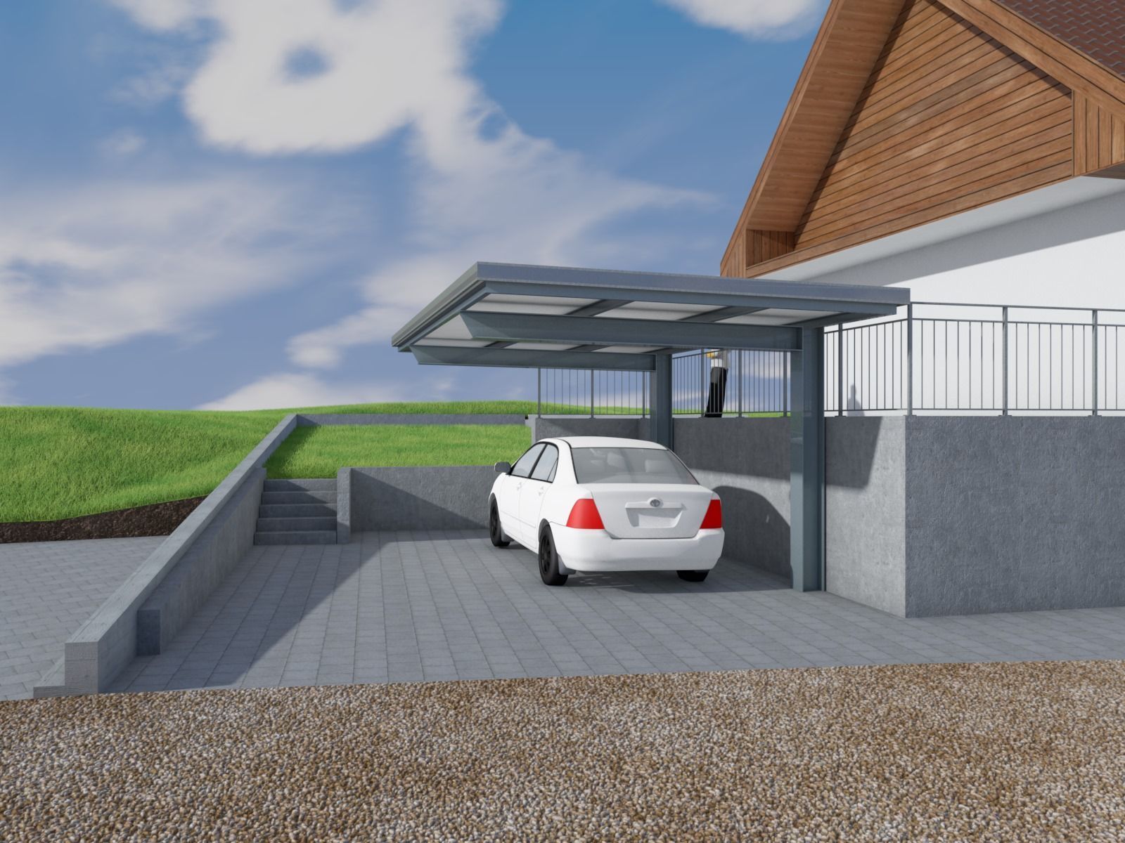 Projekt Neubau Carport, Gelterkinden - Werner Bussinger Architektur - Rothenfluh