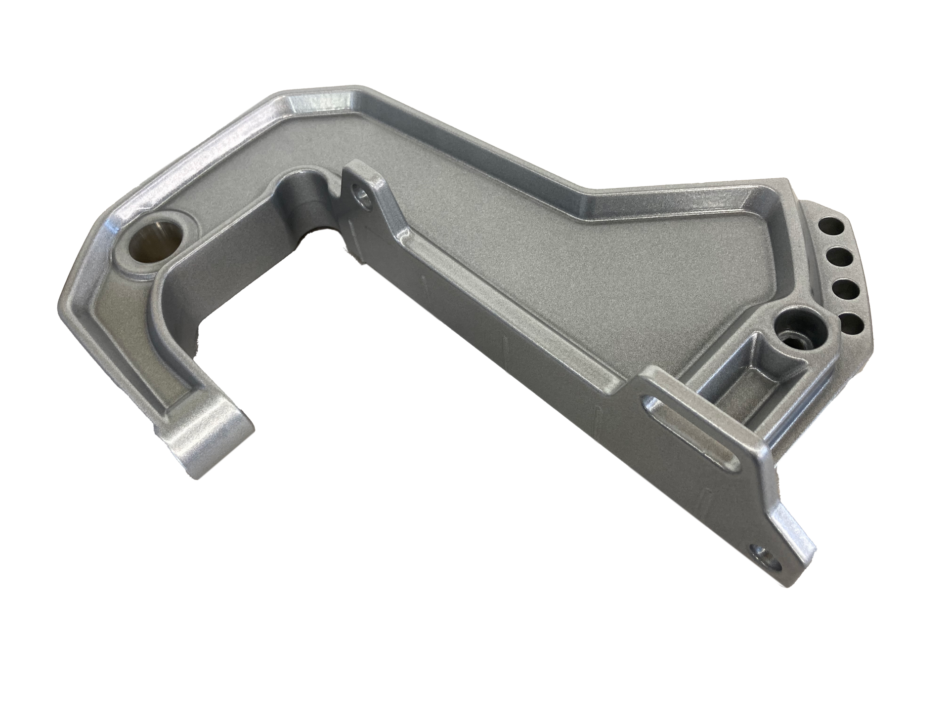 Eine Nahaufnahme eines Metallobjekts auf einem weißen Hintergrund.