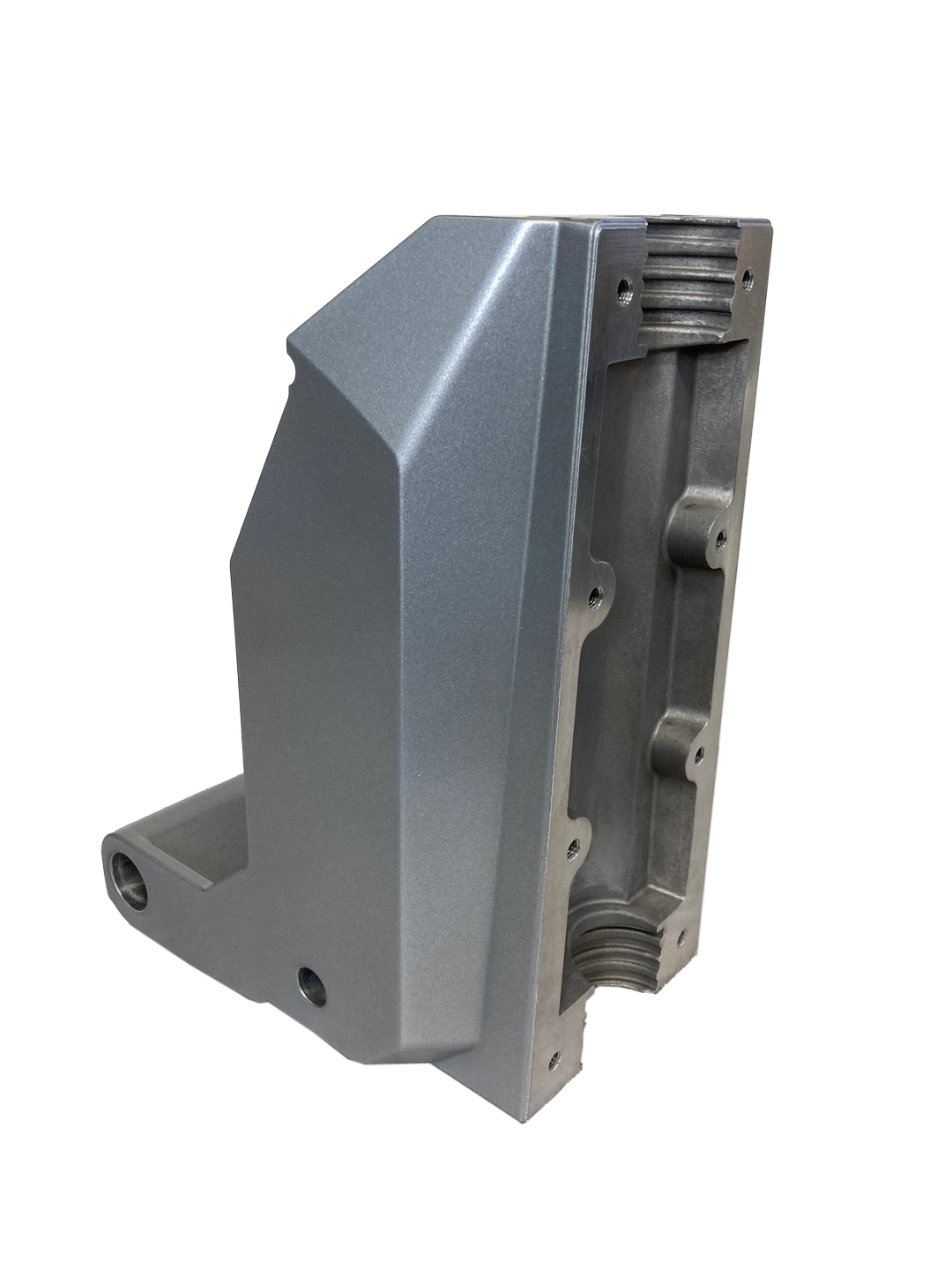 Eine Nahaufnahme eines Metallgegenstands auf weißem Hintergrund