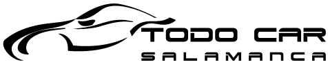 Logotipo de "TODO CAR SALAMANCA", con silueta estilizada de coche.