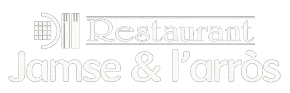 Logotipo blanco con la inscripci&oacute;n &ldquo;Restaurant James & James&rdquo; y un icono estilizado de un tenedor.