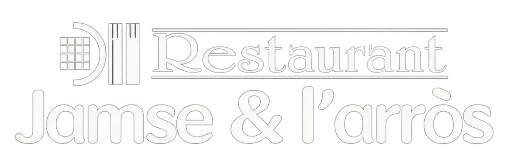 Logotipo blanco con la inscripción “Restaurant James & James” y un icono estilizado de un tenedor.