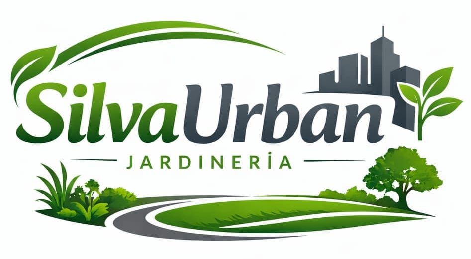 Logotipo para Silva Urban, un servicio de jardiner&iacute;a, que representa vegetaci&oacute;n y elementos urbanos.