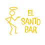 El logotipo del bar El Santo tiene una figura de palo con un halo en la cabeza.