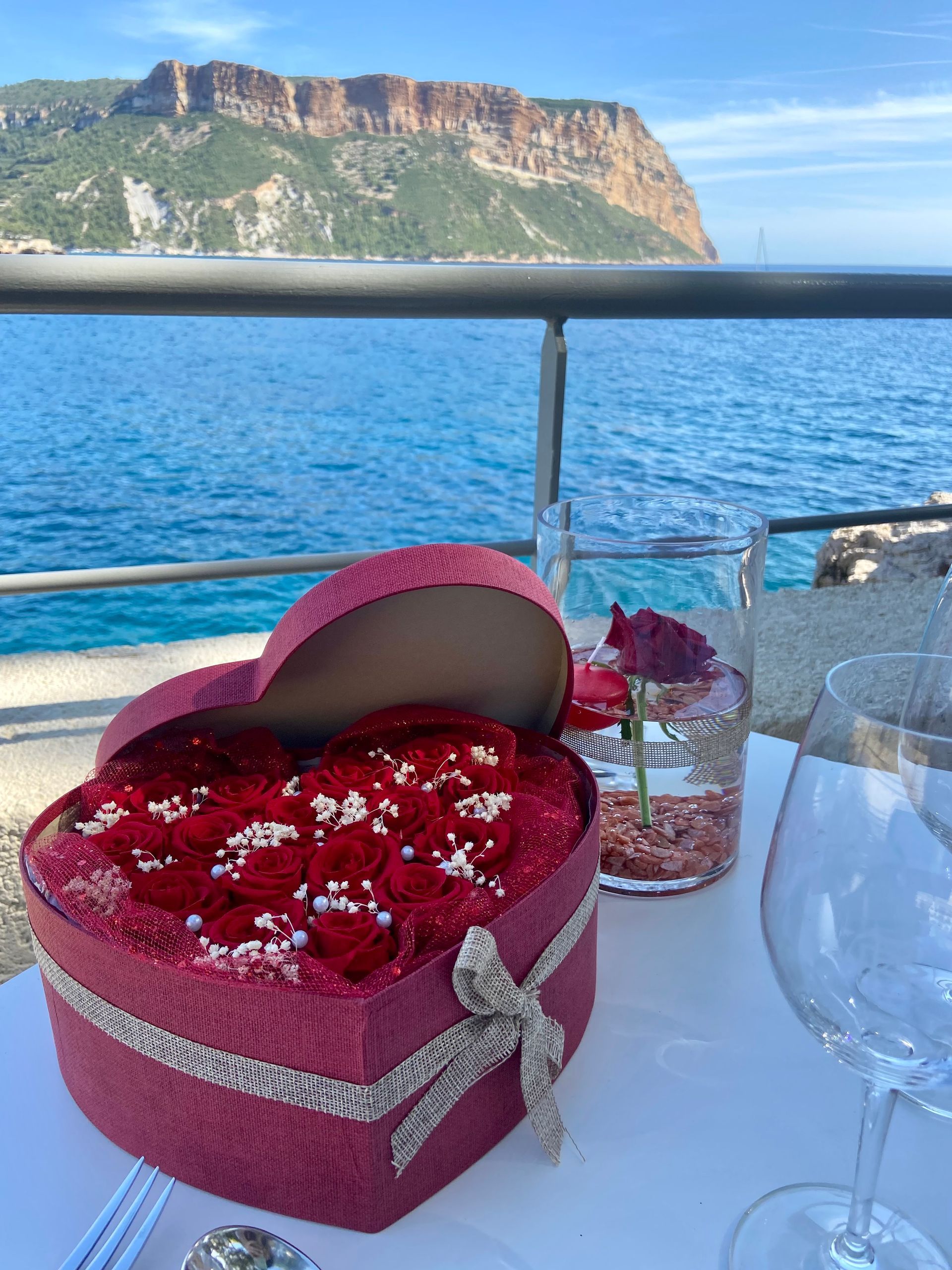 Boîte de roses en cœur