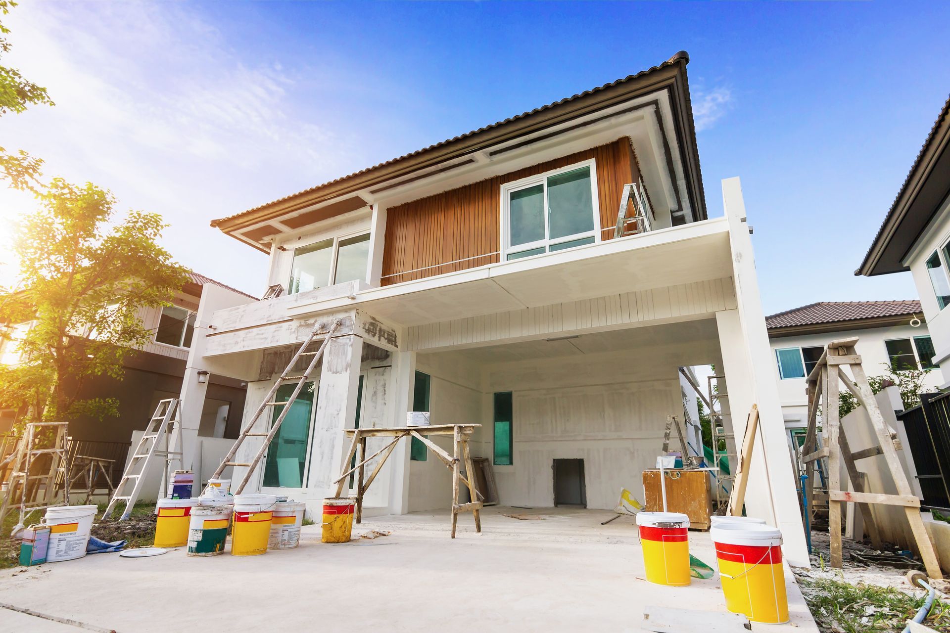 Maison en rénovation de peinture