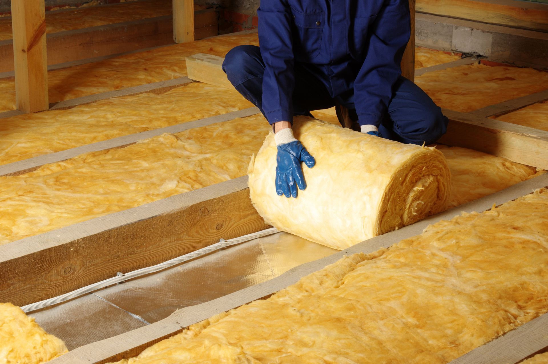 Rouleau isolant en pose