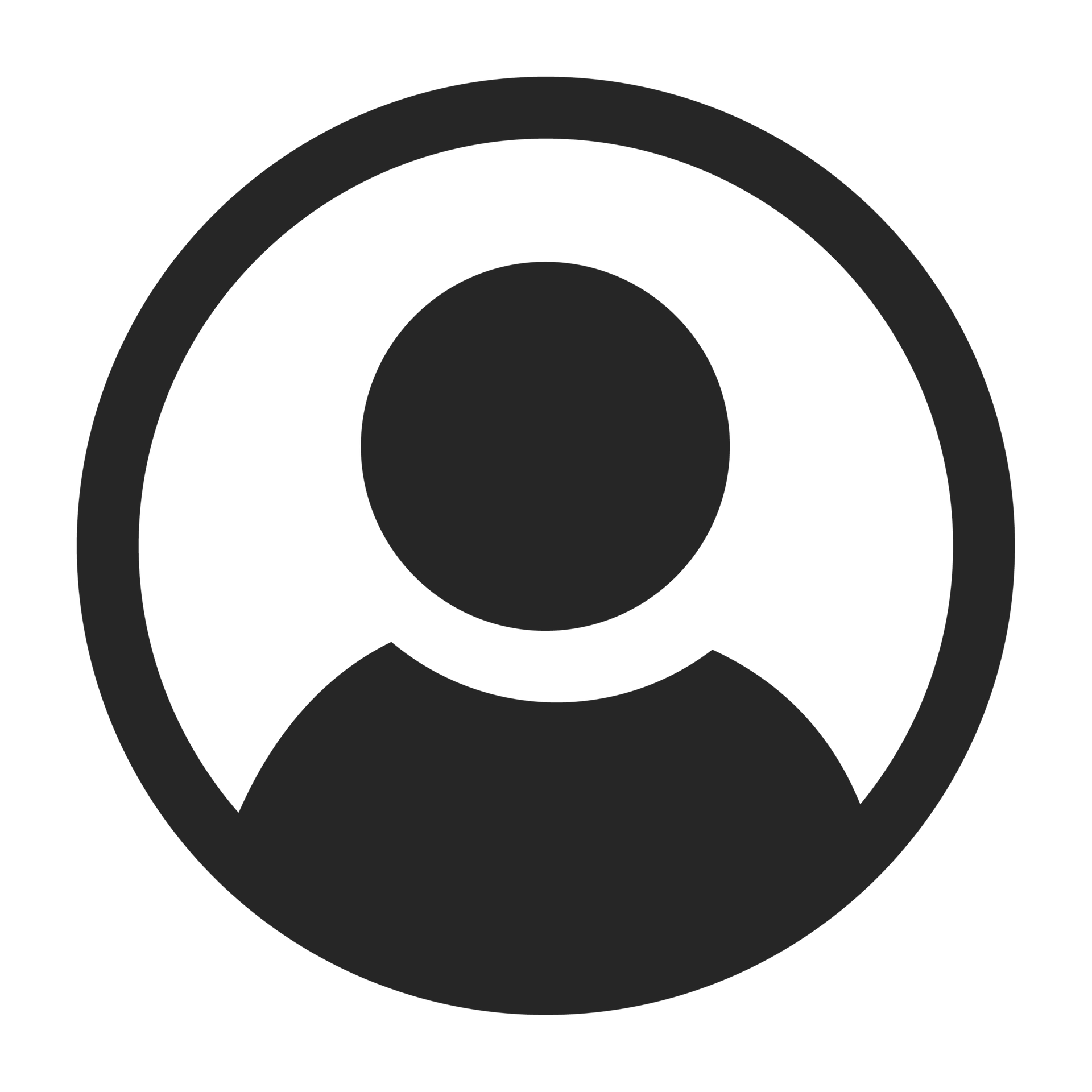 Die Silhouette einer Person in einem Kreis auf weißem Hintergrund.