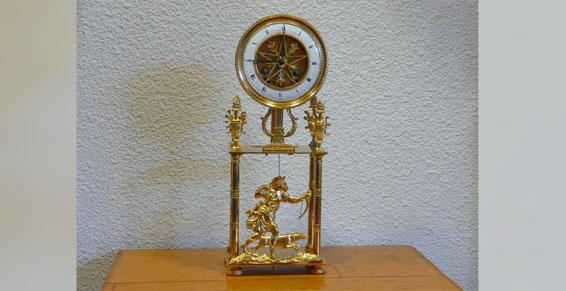 Pendule squelette Atelier l'Horlogerie d'Antan, pendules et horloges anciennes Bordeaux