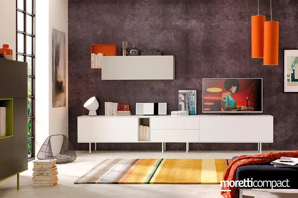 Meuble TV et étagères de la marque Moretti Compact modèle lv106