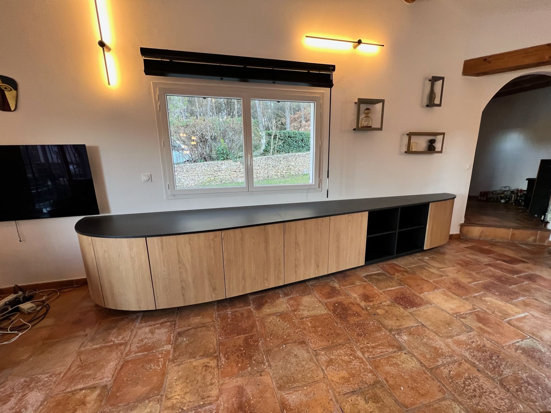 Meuble bas en bas arrondi