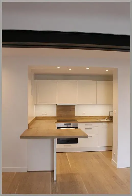 Cuisine aménagée avec mange debout