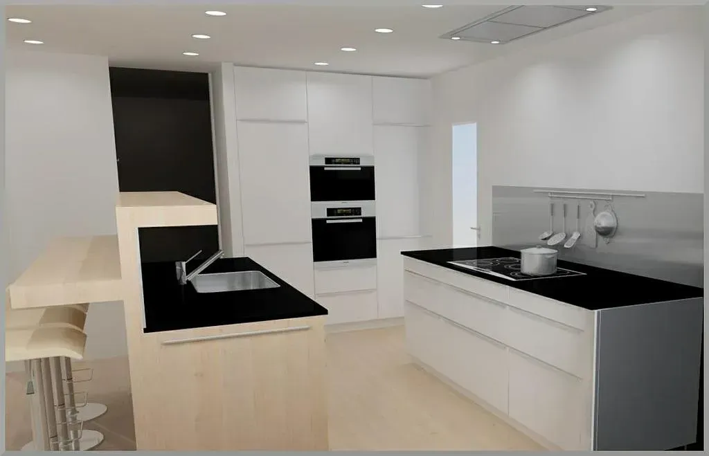 Vue 3D d'une cuisine de la gamme Goldreif