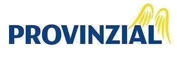 PROVINZIAL-Logo in Blau mit einer gelben Welle über den Buchstaben