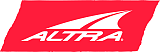 Altra-Logo in Weiß auf rotem Hintergrund