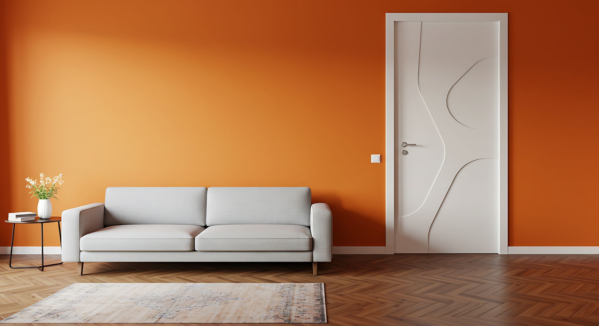 Un mur orange.