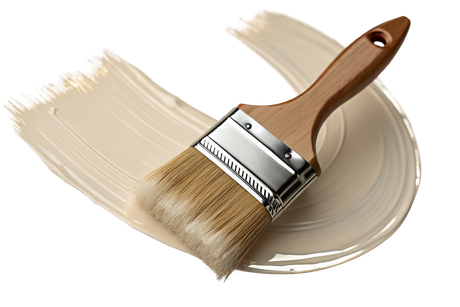 Un pinceau avec de la couleur beige.