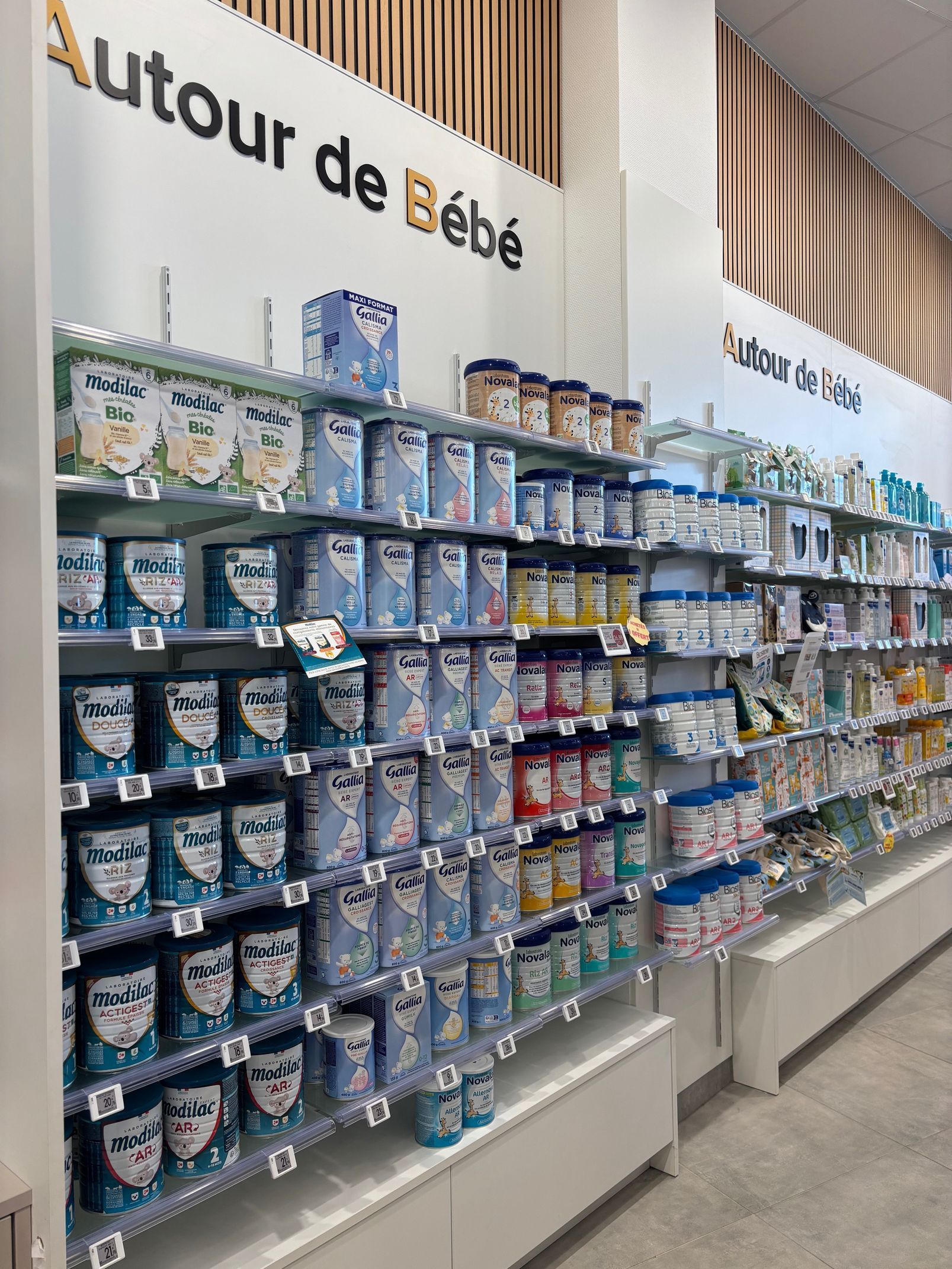 Produits alimentaires et d'hygiène pour les bébés.