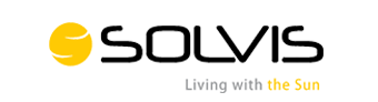 Le logo de Solvis est noir et jaune et dit vivre avec le soleil