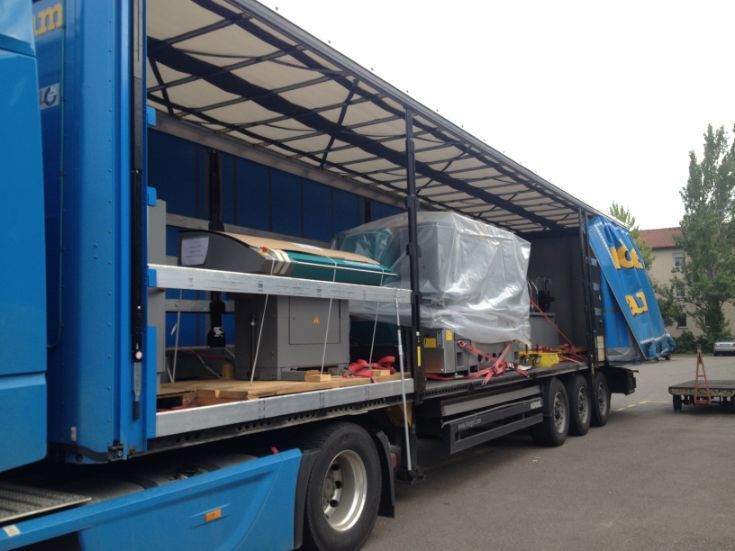 beladener Anhänger eines Lkws