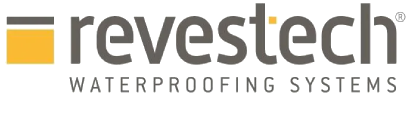 Un logotipo para una empresa llamada Revesttech Waterproofing Systems.