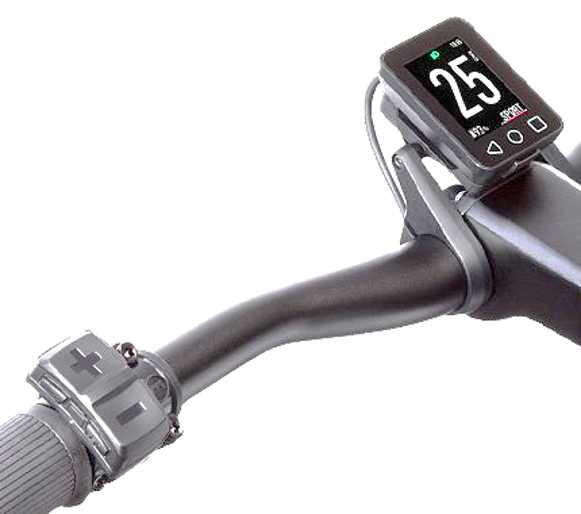 Picture of a Pedelec handlebar with TFT display and remote contol