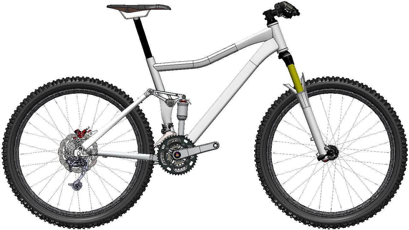 3D CAD Screenshot image of an All Mountain Bike from Pinion Bikes