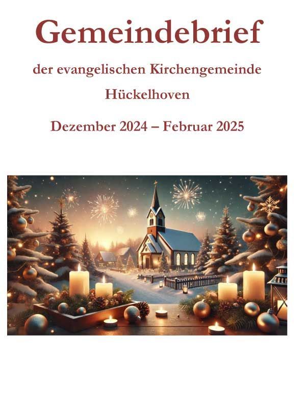 Eine Weihnachtskarte mit einer Kirche und Kerzen darauf