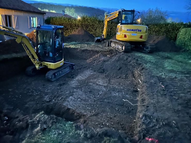 Des travaux de terrassement avec des minipelles