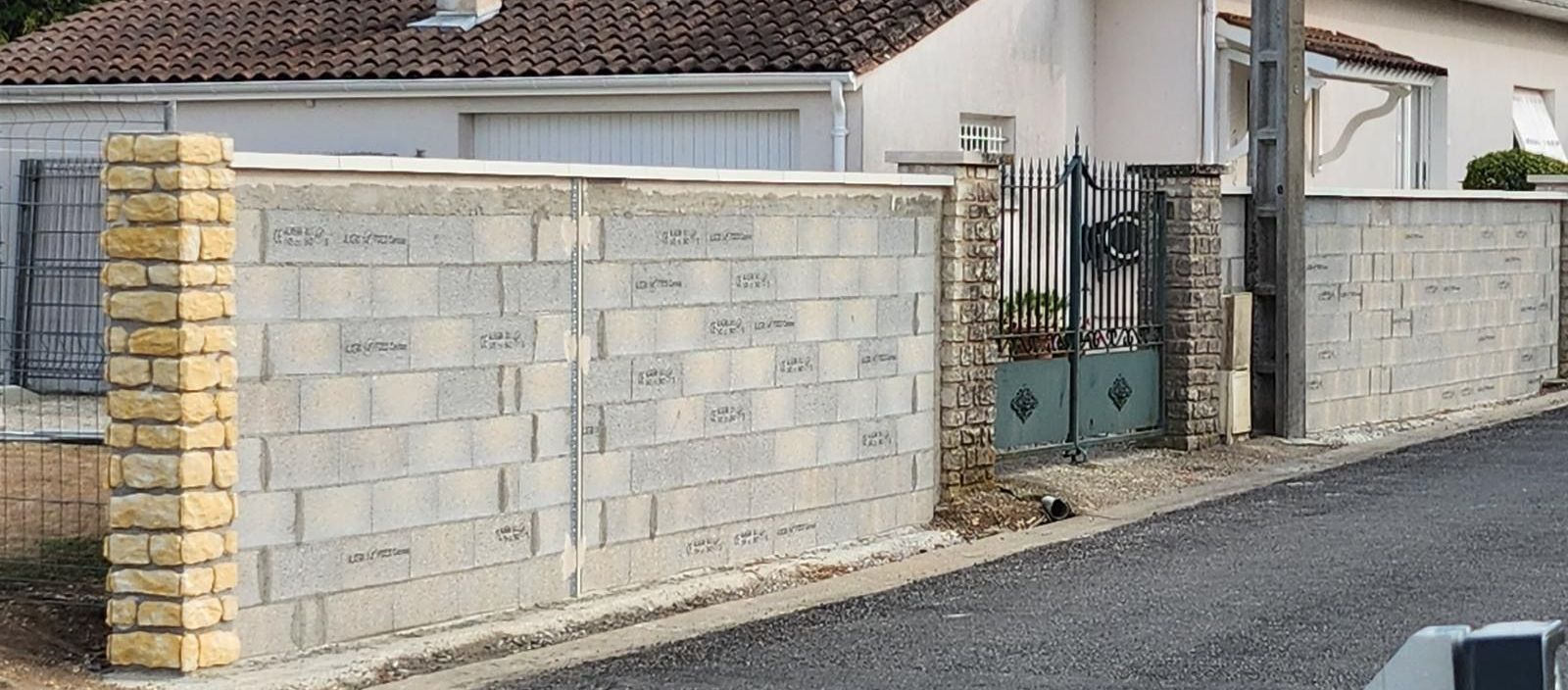 Construction d'un muret