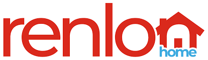 A red and blue logo for renlon home
