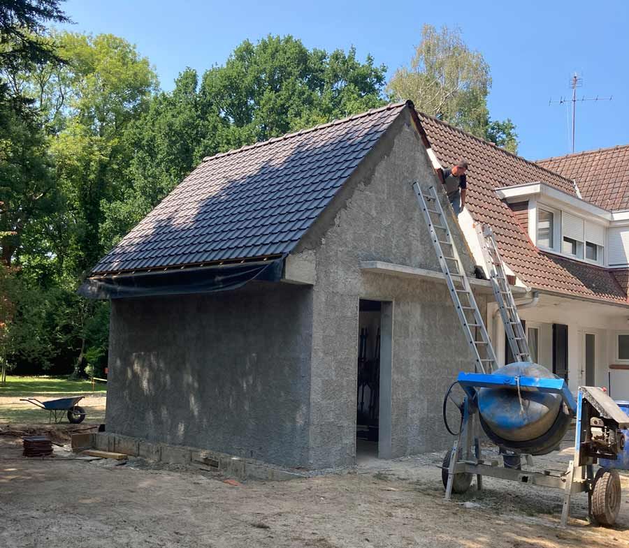 Extension d'une maison en cours de construction