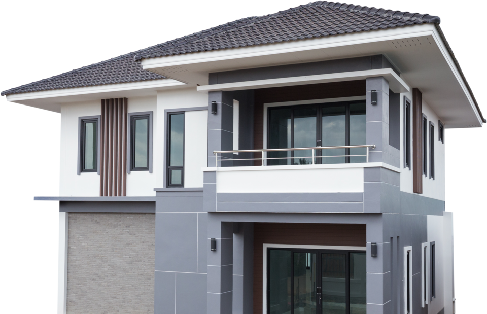 Maison à deux étages détourée