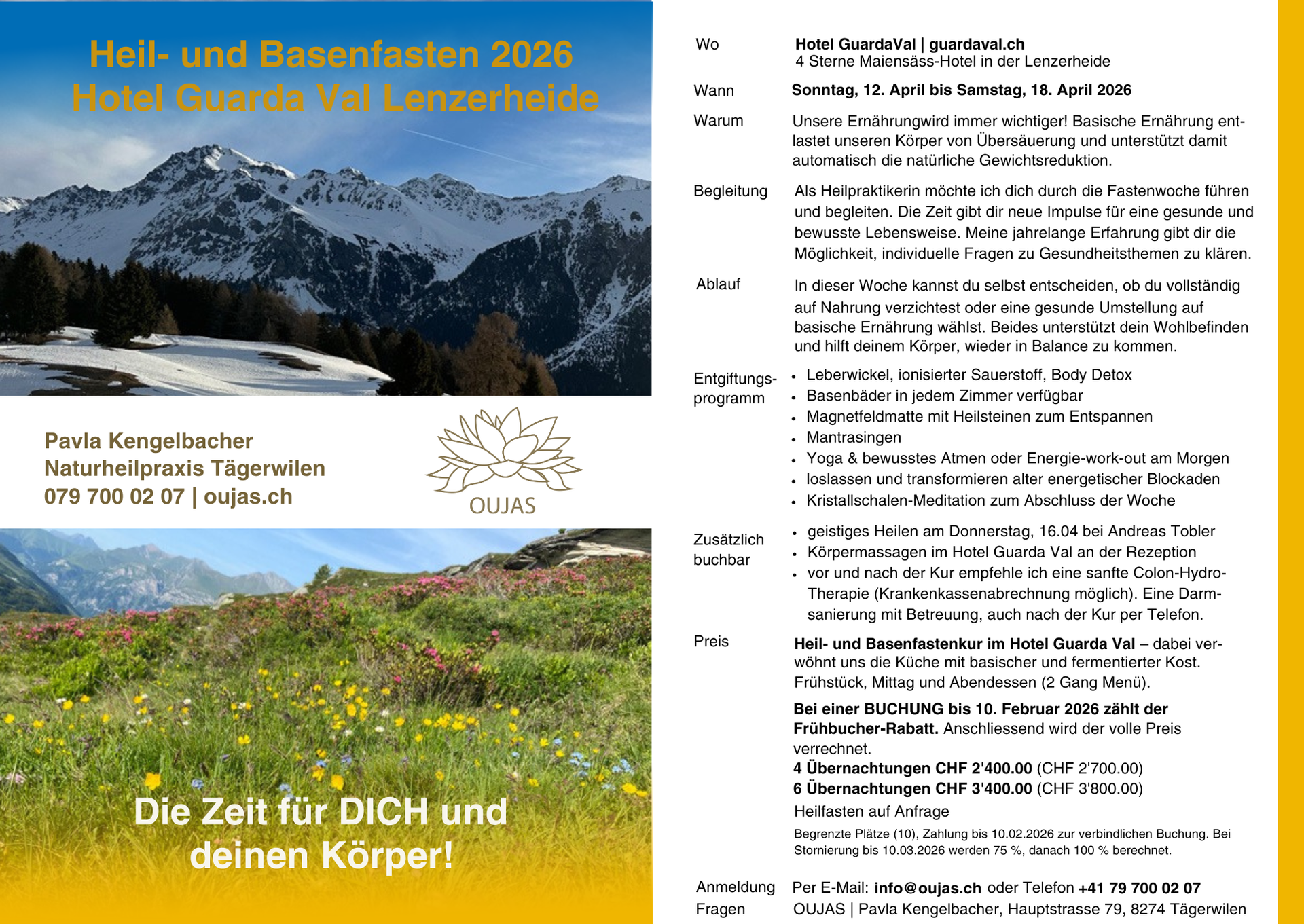 jetzt anmelden Heil- und Basenfasten 2026 in der Lenzerheide