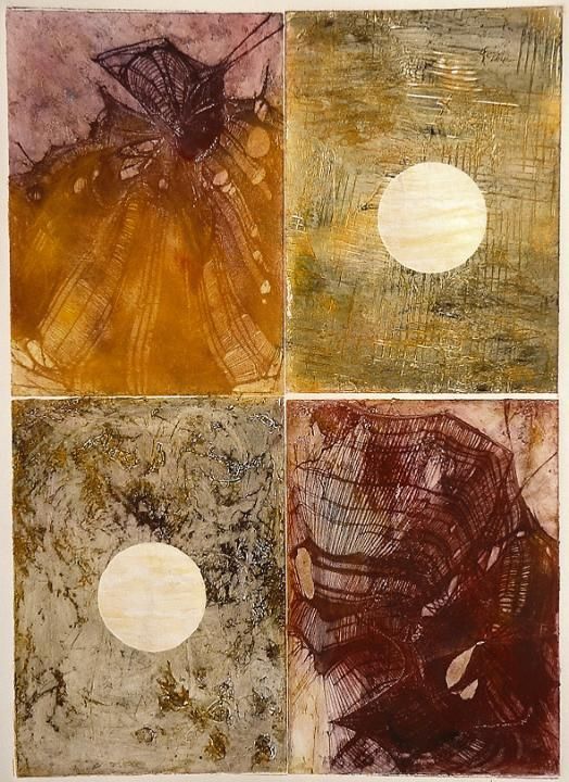 Pintura de acuarela abstracta, azules vibrantes, púrpuras, naranjas y amarillos se mezclan y se arremolinan.