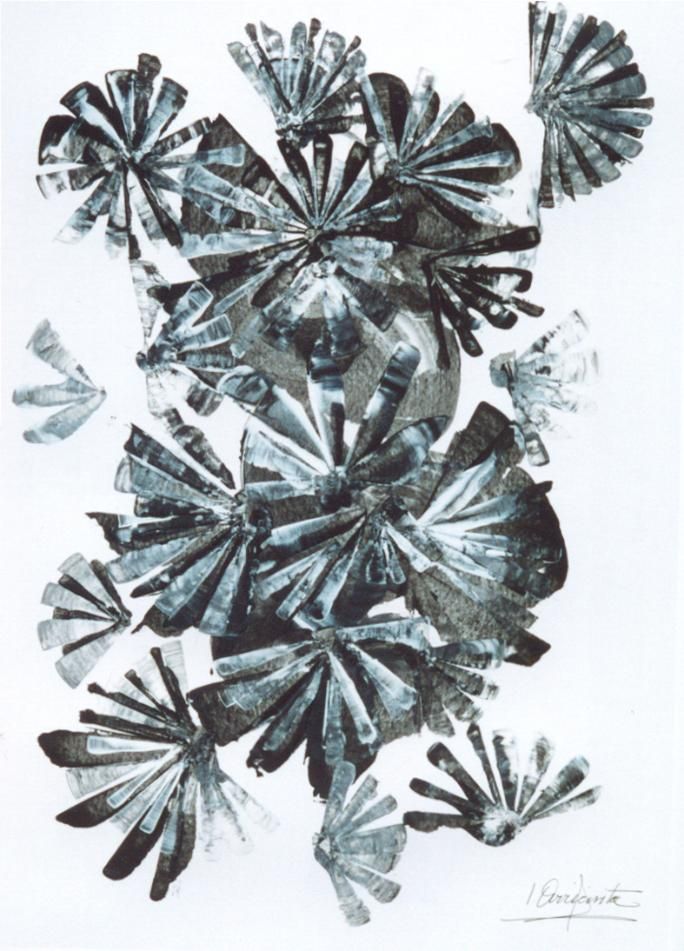 Arte de acuarela abstracto, con toques vibrantes de colores azul, rojo, amarillo, verde y rosa.