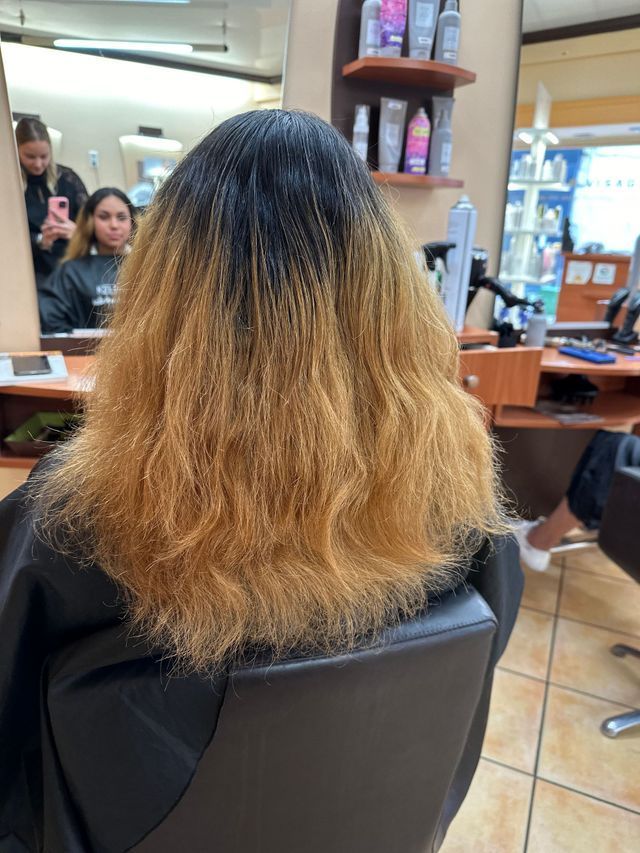 Tie and dye blond vénitien