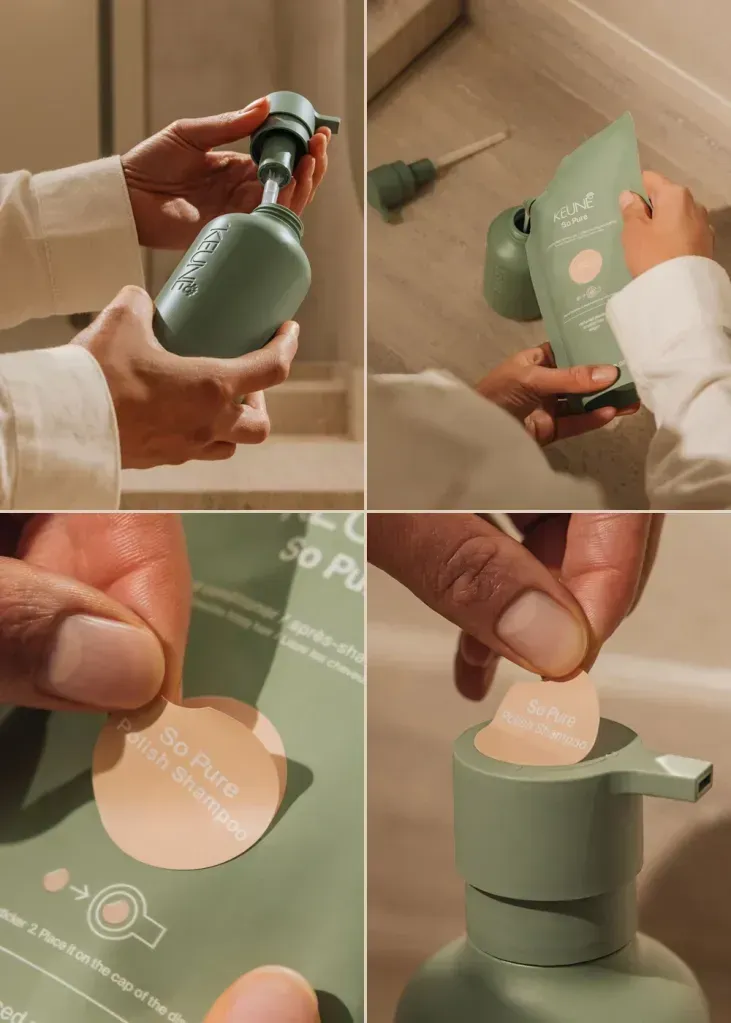 Montage de 4 photos pour les produits Keune So Pure