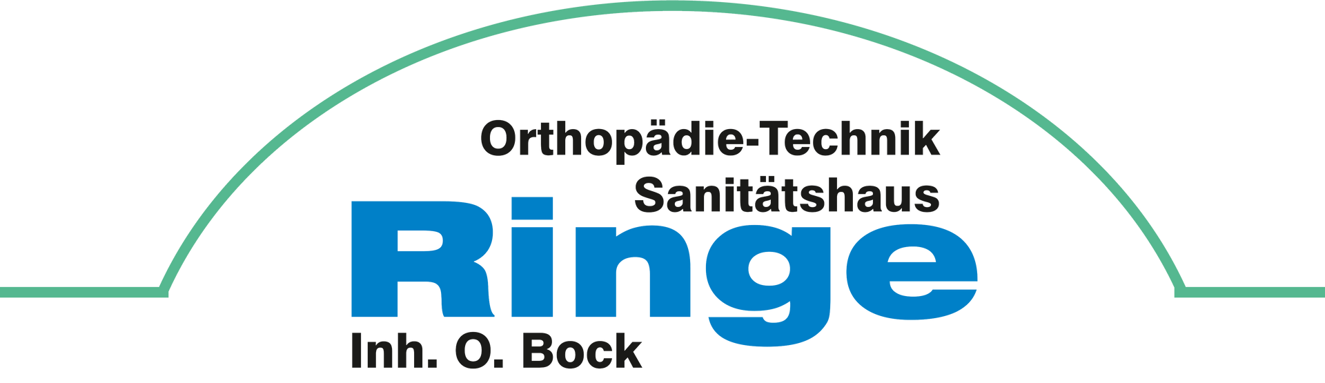 Logo for Ringe Orthopädie-Technik Sanitätshaus. Blue word