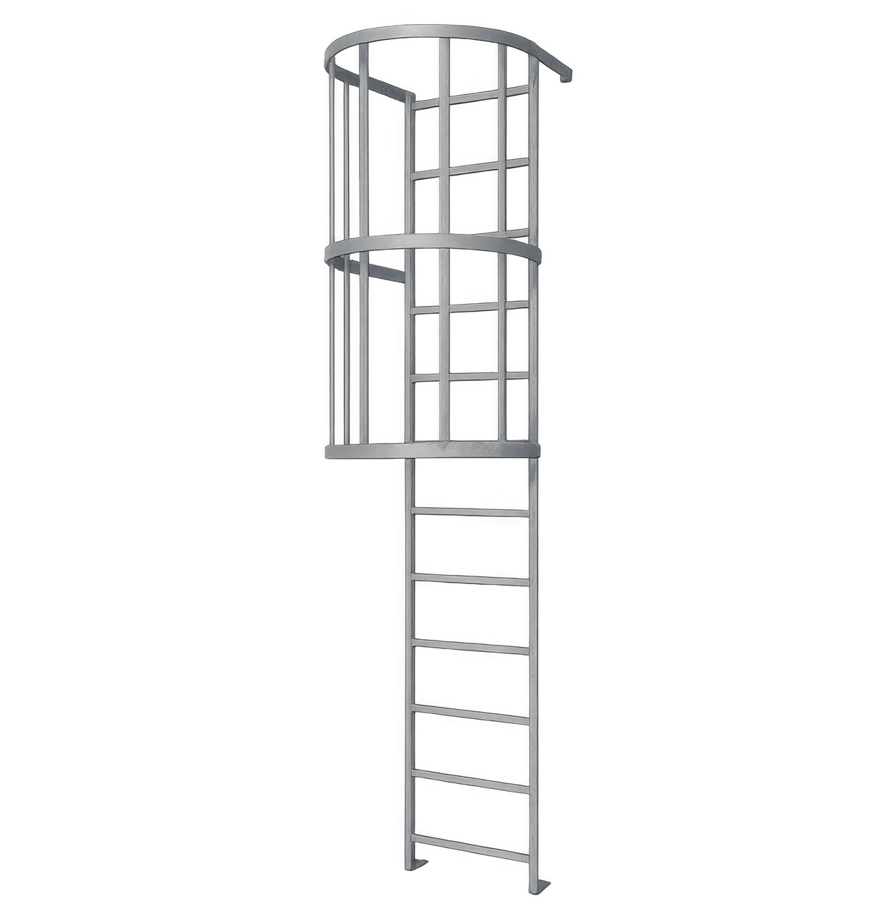 Une échelle à crinoline en aluminium.