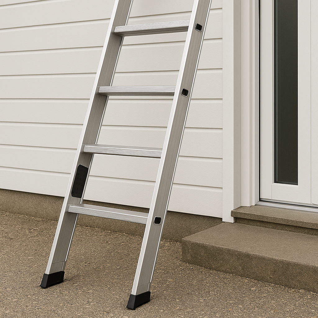 Une échelle contre un bungalow.