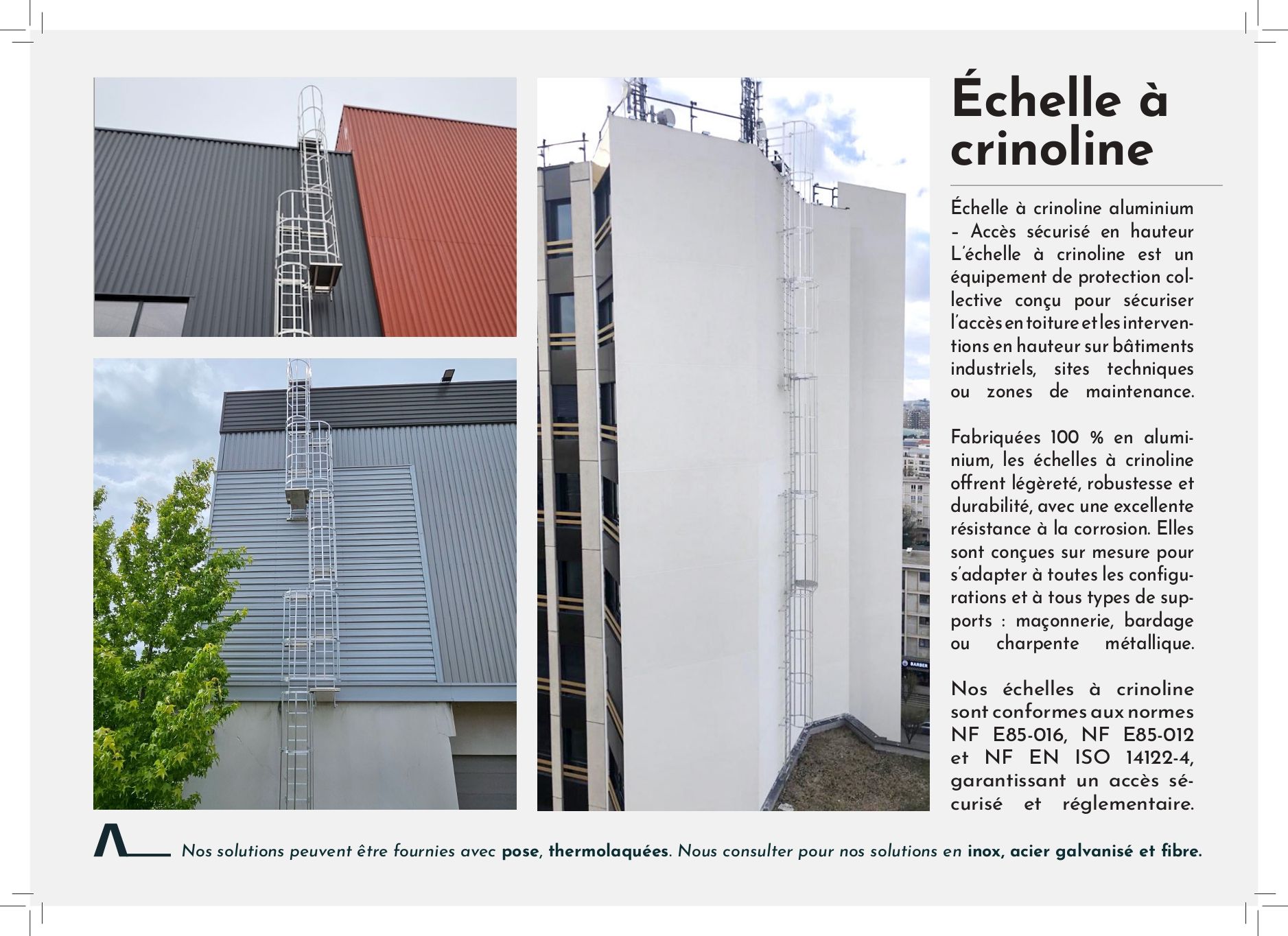 Trois échelles à crinoline et un texte.