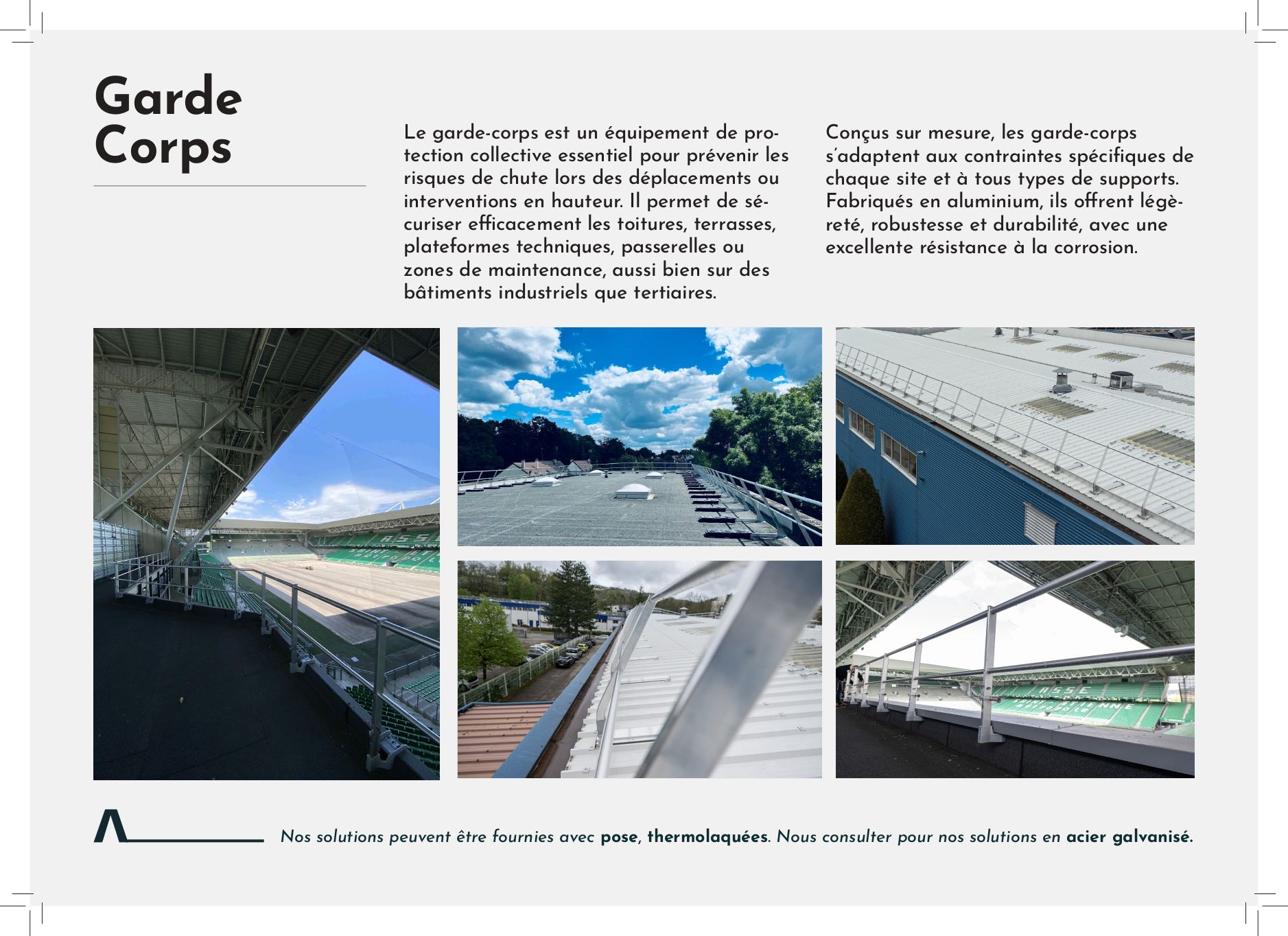 Quatre garde-corps et un texte.