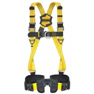 Un harnais de couleur jaune.