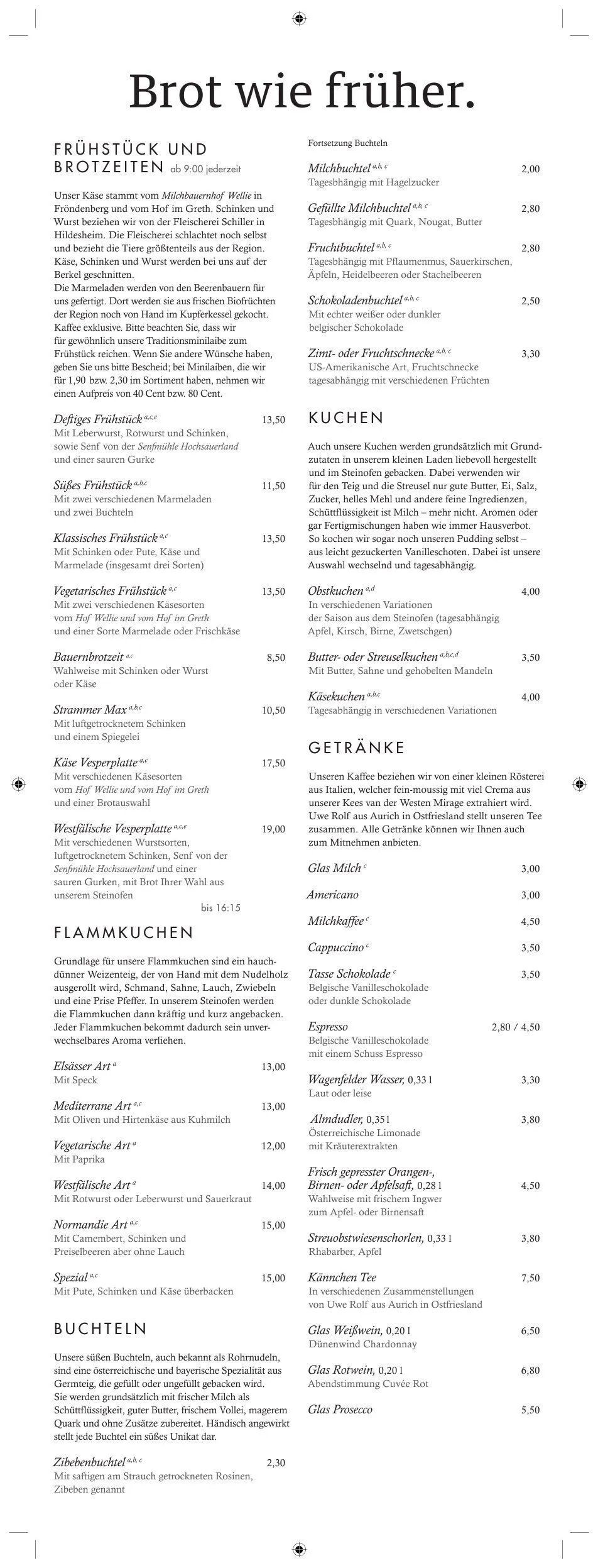 Brot wie früher Karte