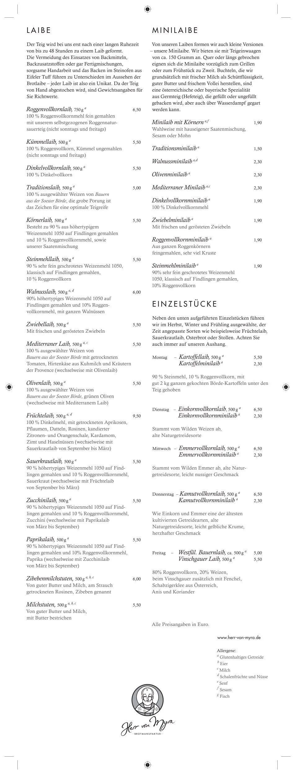 Brot wie früher Karte 2